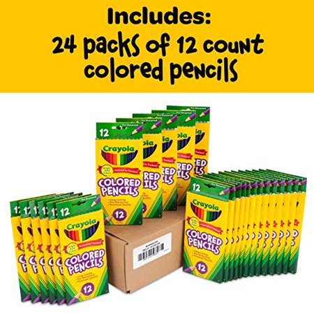 Crayola Bulk Colored Pencils  Pre-sharpened  12 Assorted Colors  Pack of 24