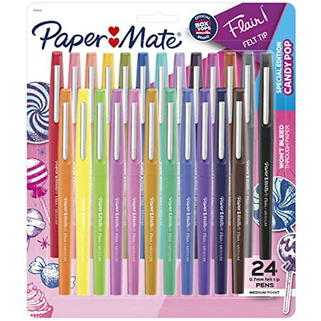 Paper Mate Flair Felt Tip Pens  Medium Point  Limited Edition Candy Pop Pack  Pack of 12