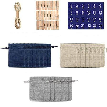 T*564，Hristmas Drawstring Pocket Calendar 24 Number Sticker Storage Bag Gunny Bag Set，P*564 SA9