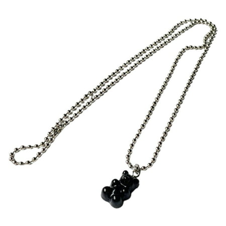 Gummy Bear Necklace Jewelry Resin Candy Color Cartoon Pendant Chain for Women Girls Gifts