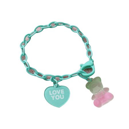 BINYOU Thick Chain Resin Gummy Bear Charms Wish Bracelets Summer Beach Anklet Gift