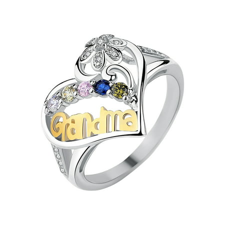 Usupdd Mother S Day Gift Mom Ring Creative Color Matching Mom Ring S Impl and Versatile Usupdd WCC220815-8532
