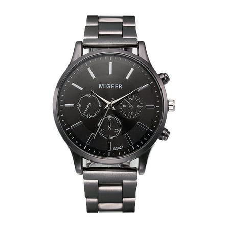 MIANHT Fashion Man Crystal Stainless Steel Analog Quartz Wrist Watch - 2022 FashionFashion Man Crystal B-#4722