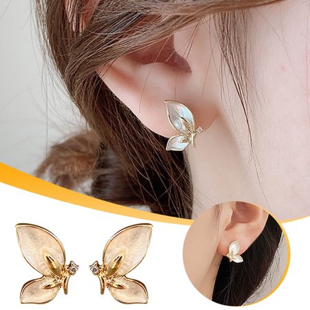 Usupdd High Fashion Ladies Pearl Butterfly Light Luxury Stud Earrings Fashion Stud Earrings Personality Earrings Usupdd 220815-6974
