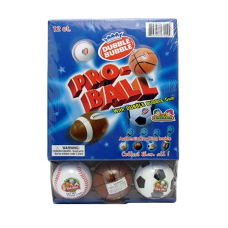 New 820053 Pro- Ball Keychain W- Dubble Bubble Gum (12-Pack) Gums Cheap Wholesale Discount Bulk Candy Gums Boys