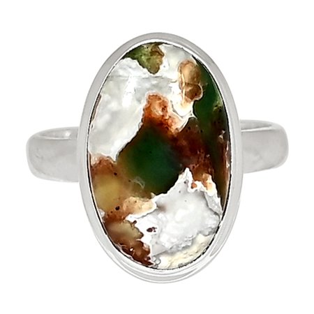 Natural Aqua Chrysoprase 925 Sterling Silver Ring Jewelry S.7 ALLR-14836