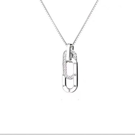 Usupdd Forever Linked Together Necklace Letter Interlocked Necklace with Clavicle Chain Usupdd WAA220815-6974