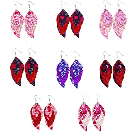 Usupdd Valentine S Day Earrings Heart Love Red Lips Double Sided Printed Earrings Usupdd WDD220815-6317