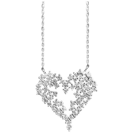 Buodes Pantry Cabinets for Kitchen Storage Home and Kitchen Heart Necklace Luxurious Micro-set Simulated Zircon High Carbon Pendant