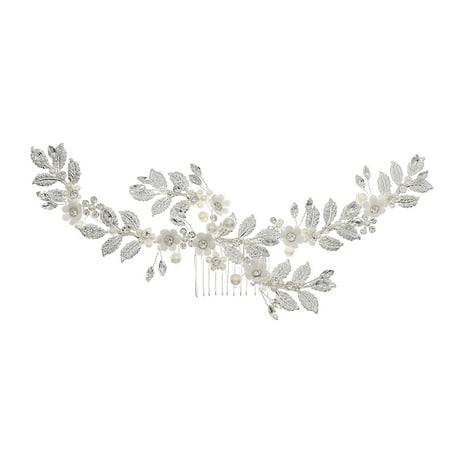 R#7668，Bridal Wedding Crystal Alloy Hair Accessories Hair Comb Pearl Pin Coil Hair Iron，P#7668 DQ3