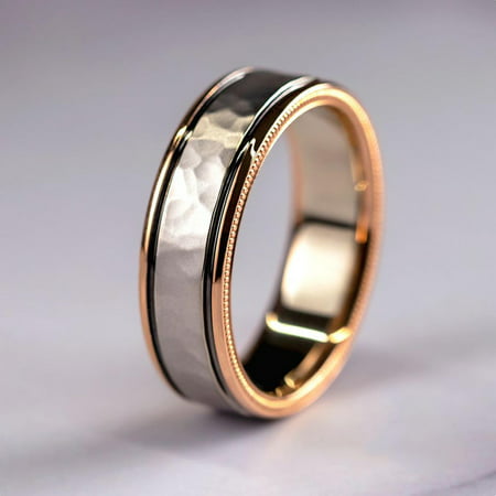 Usupdd Rose Gold Color Separation Sparkling Zircon Ring Three-piece Ring Usupdd WCC220815-7668