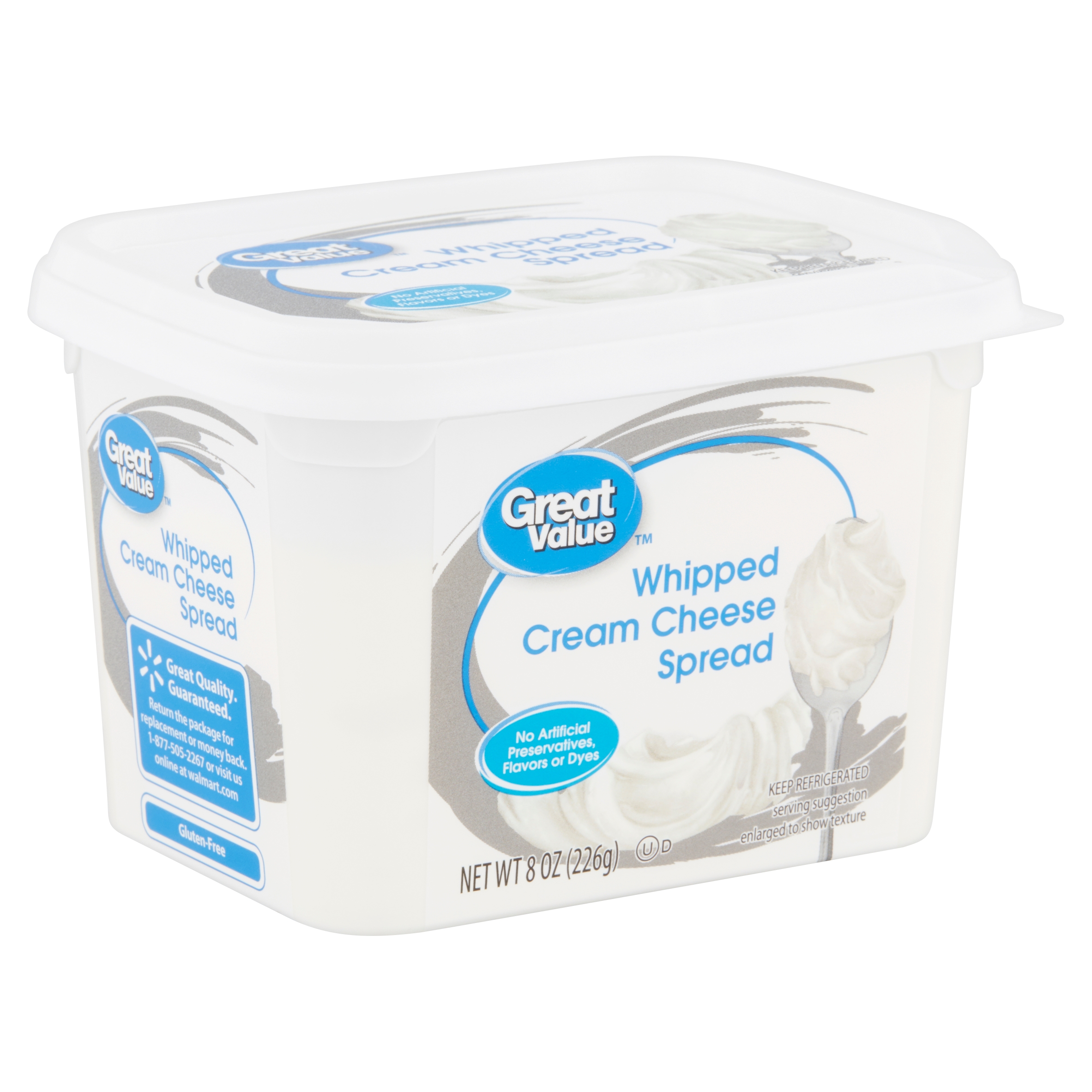 Great Value Whipped Cream Cheese Spread, 8 Oz Image