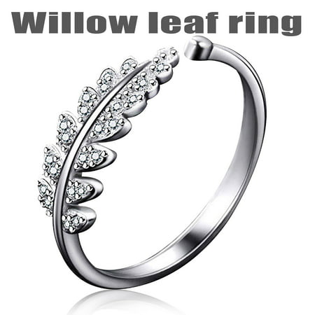 Usupdd the New Fashion Set Diamond Leaf Opening Ring Reveals Your Unique Personality Usupdd WDD220815-7263