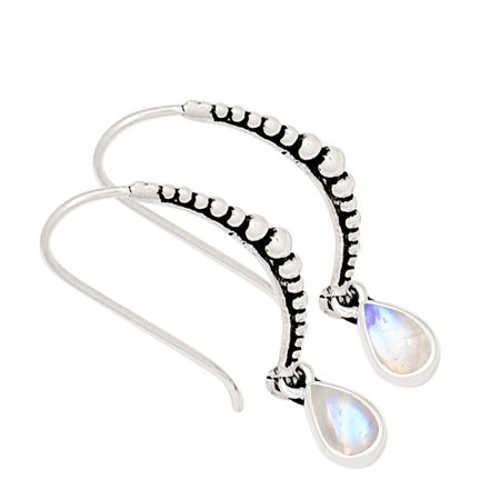 Natural Moonstone 925 Sterling Silver Earring Jewelry ALLE-9734