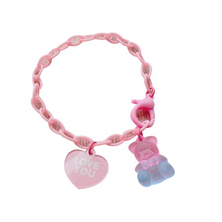 Thick Chain Resin Gummy Bear Charms Wish Bracelets Summer Beach Anklet Gift