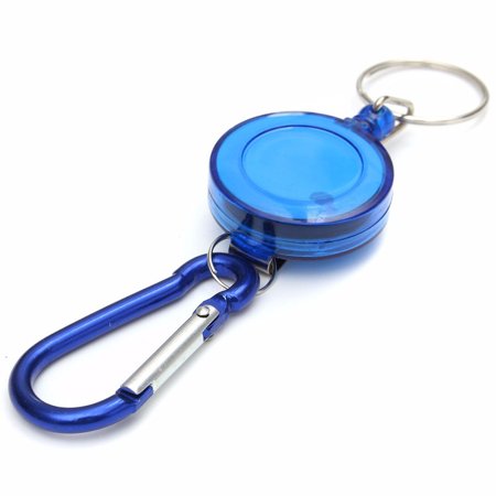 Miximx Retractable Key Chain Badge Reel - Recoil Carabiner ID Ski Pass Holder BU - for Gifts  Sport & Recreation Retractable Key Chain a-a#11808