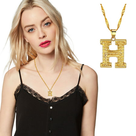 Usupdd Fashion Women Gift 26 English Letter Name Chain Pendant Necklaces Jewelry Usupdd WAA220815-5797