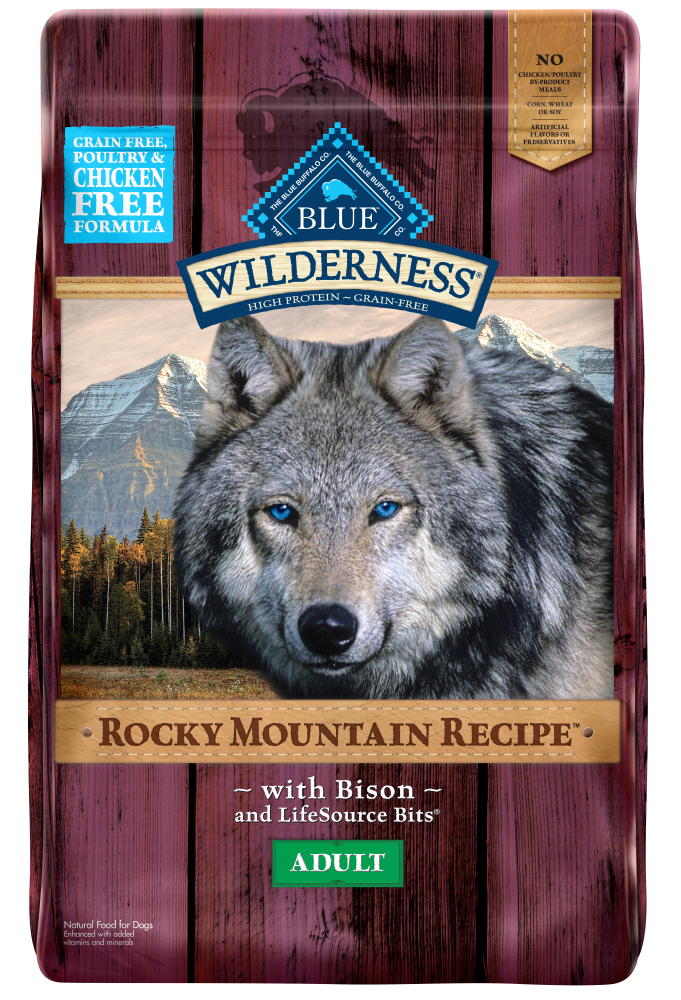 Blue Buffalo Wilderness Rocky Mountain Grain Free Bison High Protein Recipe Adult Dry Dog Food - 44 Lb Bag (2 X 22 Lb Bag)
