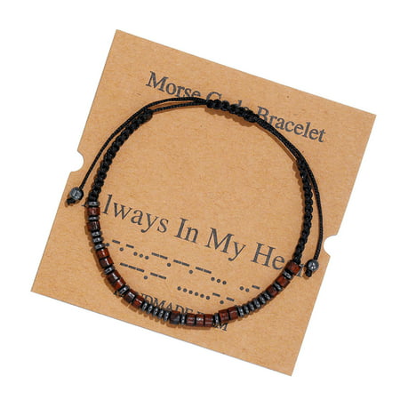 MIANHT Inspirational Code Bracelets Message Funny Jewelry with Wood Beads for Birthday Gifts - 2022 FashionInspirational Code Bracelets C-#4542