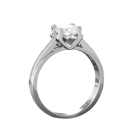 R#8367，Elegant Women S Ring Rhodium Plated Copper Engagement Jewelry，P#8367 QZ7