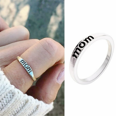 Usupdd Mom S Ring Mother Day Gift Silver Plated Wedding Band Jewelry Usupdd WDD220815-2312