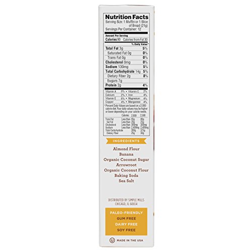 Simple Mills Banana Muffin & Bread Almond Flour Baking Mix, Gluten Free, Paleo, Natural, 9.0 Ounce Boxes (Pack of 3) thumbnail
