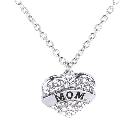MIANHT Letter Family Members Full Diamond Heart Necklace Women S Fashion Accessories - 2022 FashionLetter Family Members B-#5499