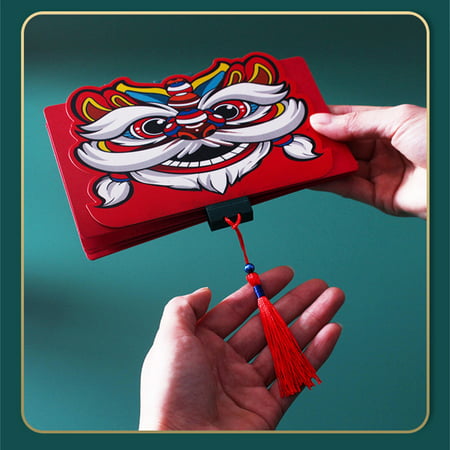 MIANHT Red Packets 10 Card Slots Hong Bao Gift Money Packets with Tassel Pendant for New Year Spring Festival - 2022 Red Packets 10 N-#8306