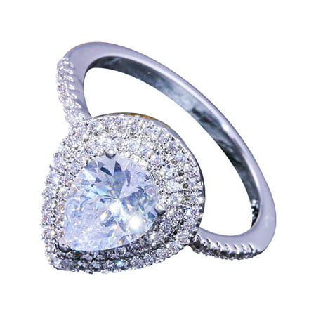 MIANHT Size 6-10 Stunning Jewelry Silver Drop Water Shape Ring Bridal Ring Gift - 2022 FashionSize 6-10 Stunning B-#9303