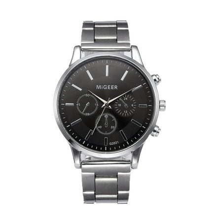 MIANHT Fashion Man Crystal Stainless Steel Analog Quartz Wrist Watch - 2022 FashionFashion Man Crystal B-#4723