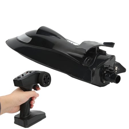 RC Racing Boat  30 Km/H 150m Control Range Crash Resistant 390 Brushed Motor Remote Control Speedboat for Sailing Game Black