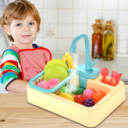19PCS Kitchen Sink Toys with Running Water Educational Gifts for Girls Boys - 2022 New Toys 19PCS Kitchen Sink B#6229