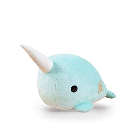 Bellzi Large Teal Narwhal Cute Stuffed Animal Plush Toy - Adorable Soft Whale Toy Plushies and Gifts - Perfect Present for Kids  Babies  Toddlers - La