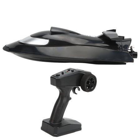RC Racing Boat  Remote Control Speed Boat Electric Crash?Resistant 150m Control Range Multifunction 30 Km/H for Adults for Kids for Sailing Game Black