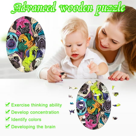 Usupdd Wooden Puzzle Unique Shape Pieces 3D Animal Puzzle Gift for Adults and Kids Usupdd 220810-2292