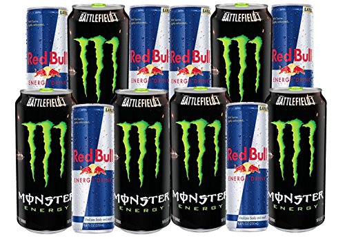 Assortment of Energy Drink: Monster 16 Fl Oz and Redbull 8.4 Fl Oz (12 Count) Variety Pack with Original Flavor (86 Mg of Caffeine in 1 Serving of Mon thumbnail