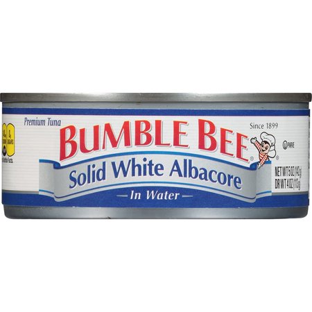 BUMBLE BEE Solid White Albacore Tuna in Water, Canned Tuna Fish, High Protein Food, 5 Ounce Can (Pack of 24)
