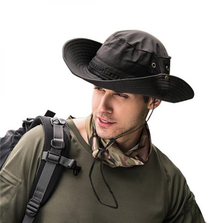 MEROTABLE Unisex Foldable Folding Lightweight Breathable Sunshade Bucket Hat Cap Black