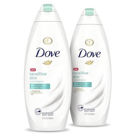 Dove Sensitive Skin Nourishing Body Wash  Hypoallergenic  22 Oz  2 Pack