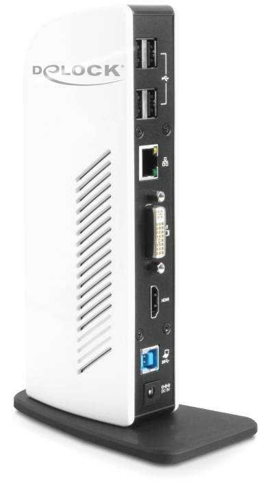 DeLOCK 87568 Notebook Dock/port Replicator Wired Black. White