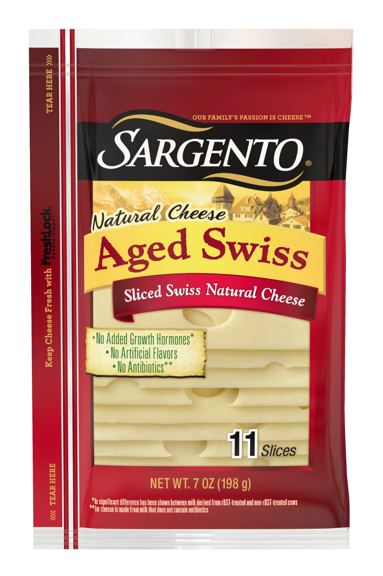 Sliced Swiss Natural Cheese, Aged Swiss