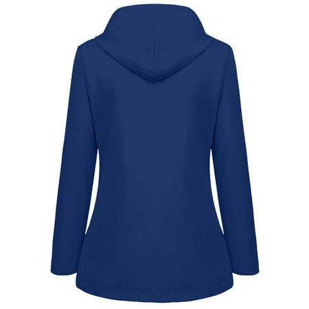 Miximx Women Solid Rain Outdoor Plus Waterproof Hooded Raincoat Windproof Jacket Coat - Gifts for Women Women Solid Rain a-a#5105 Winter Clothes for W