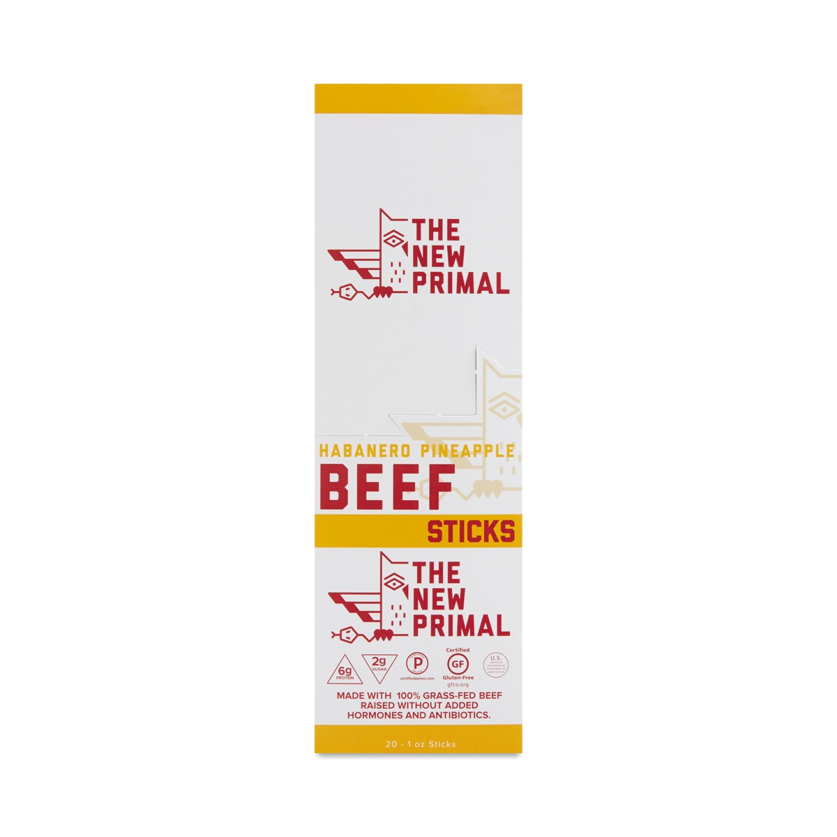 The New Primal – 100% Grass-Fed Beef Stick, Habanero Pineapple, Pack of 20