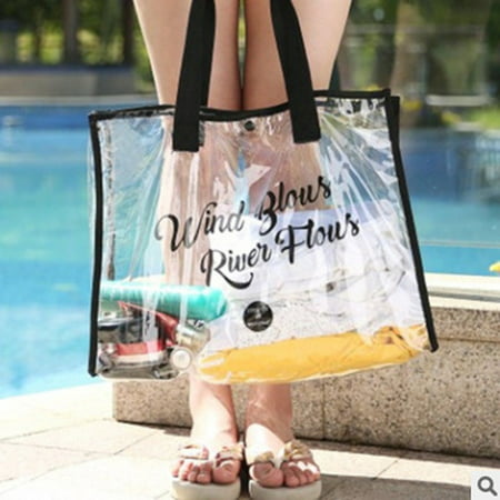 Wind Blows River Clear Plastic Tote Bag Women Transparent PVC Handbag Zip - 2022 New Wind Blows River 812EE-#8306