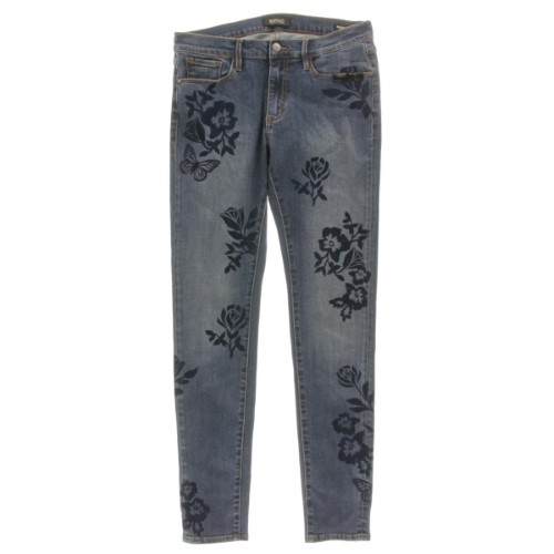 BUFFALO Womens Blue Floral Skinny Jeans Size 33 Waist
