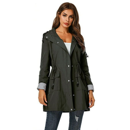 Tokmisa Ti121 Women’s Solid Rain Jacket Outdoor Jackets Waterproof Hooded Raincoat Windproof #1128 Co