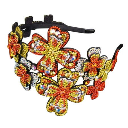 R#4579，Crystal Flower Headband Women Fashion Sparkling Hair Band Crystal Accessory，P#4579 SD4