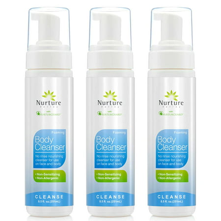 Rinse Free No Shower Body Wash by Nurture Valley | Full Body Waterless Cleansing Foam That Also Moisturizes  and Protects Skin - Wipe Away Cleanser - 