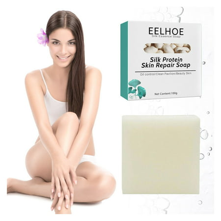 Bwgrytuy Silk Protein Repair Soap  Silk Protein Soap  Ultra-Long Brush Oil Cleansing Soap  Moisturizing Acne Repair  Milk Soap  Silk Protein Soap