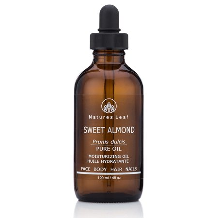Natures Leaf Organic Sweet Almond Oil 100% Pure / Cold Pressed / Dry  Itchy Skin  Fine Lines & Wrinkles  Crows Feet  Split Ends  Frizzy S  Scars  Stre